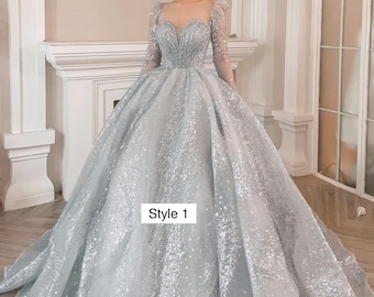 silver wedding dresses