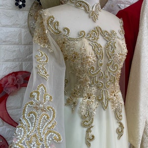 Traditional Vietnamese Wedding Ao Dai in Ivory/cream With Beaded Lace ...