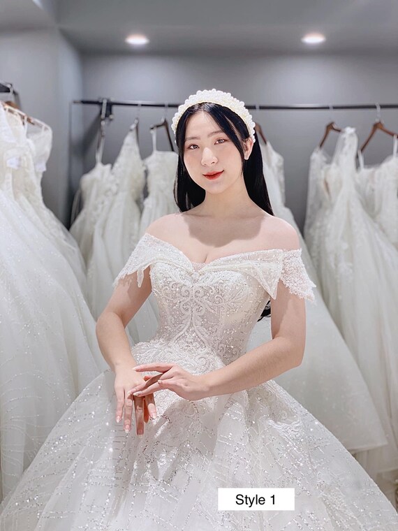 Deslumbrante vestido de novia blanco con tul brillante | Etsy México