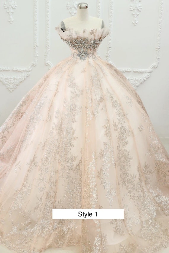 Vestido de novia de de oro rosa con vestido -