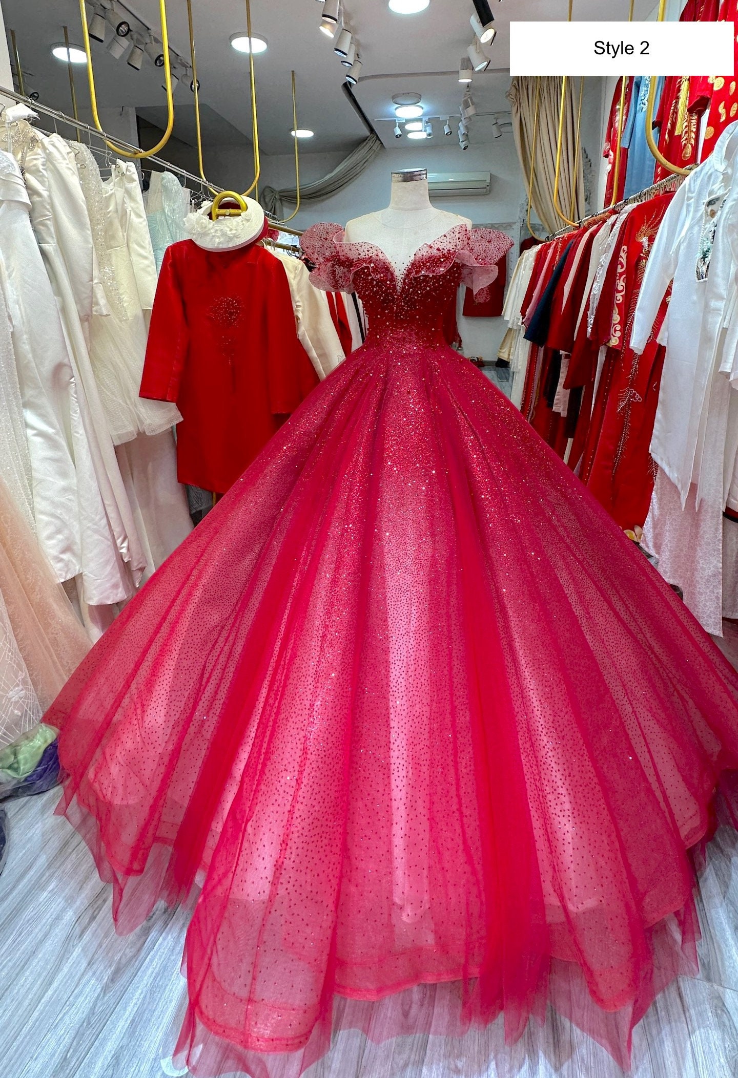 Vestido De Noiva Princesa Custom Made Beading Appliques Flowers Gorgeous Red  Ball Gown Wedding Dresses Plus Size Hochzeitskleid - Wedding Dresses -  AliExpress