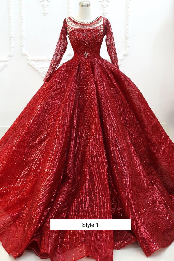 Red Party Wear, Wedding Wear Party Gown at Rs 1995 in Delhi | ID:  17747796030