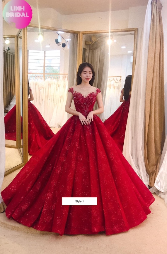 Red Princess Ball Gown Prom Dress – Sultan Dress