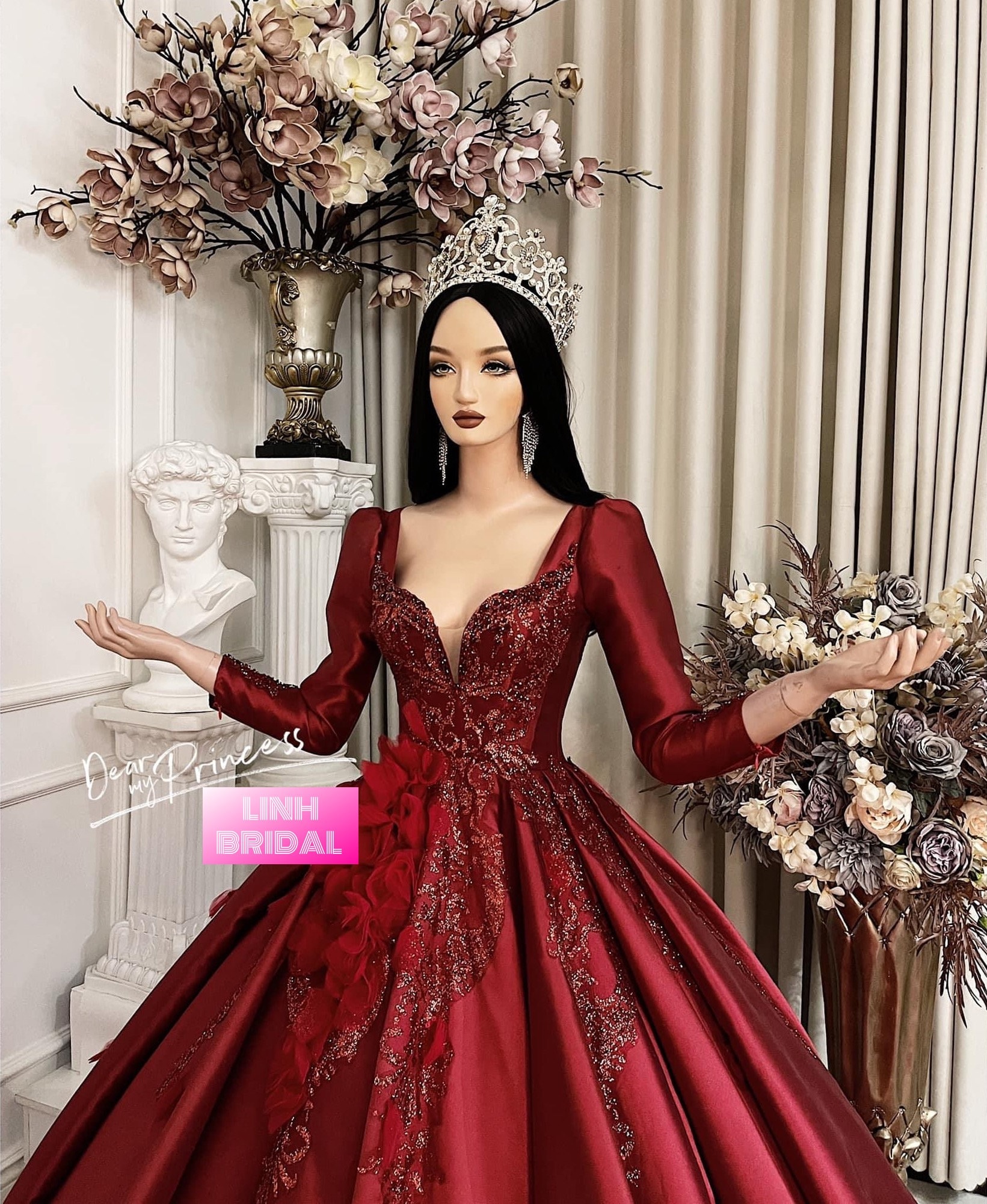 Dramatic red ball gown. | Gowns, Beautiful dresses, Gorgeous gowns