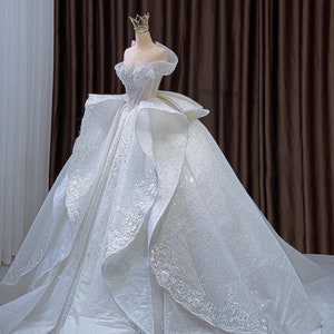 Royal Queen Beaded Champagne Gown