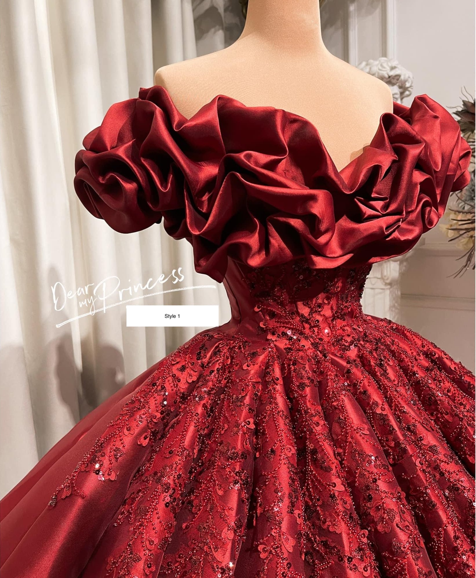 Mermaid Red Lace A Line Prom Dress on Luulla