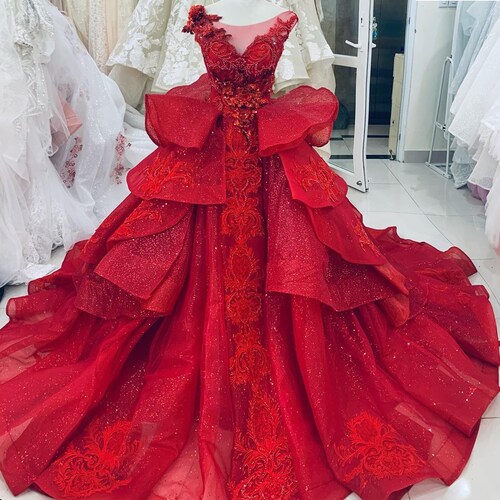red big prom dress