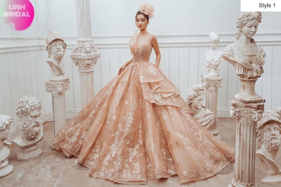 rose gold dresses for weddings