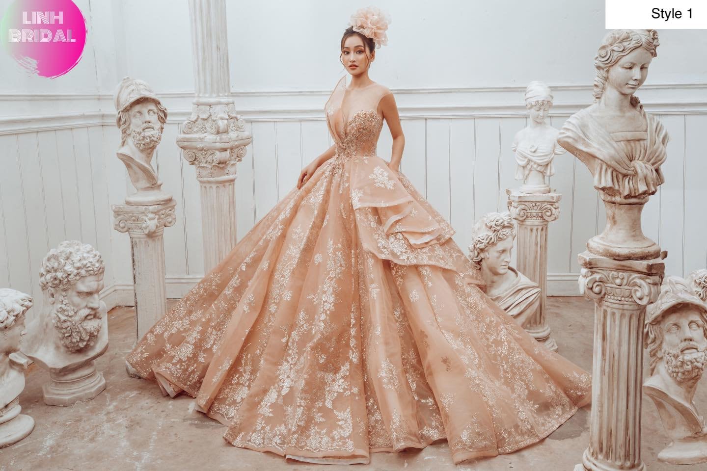 Rose Gold Lace Quinceañera Princess Ball Gown Sweet 16 Dress Pageant G –  TulleLux Bridal Crowns & Accessories