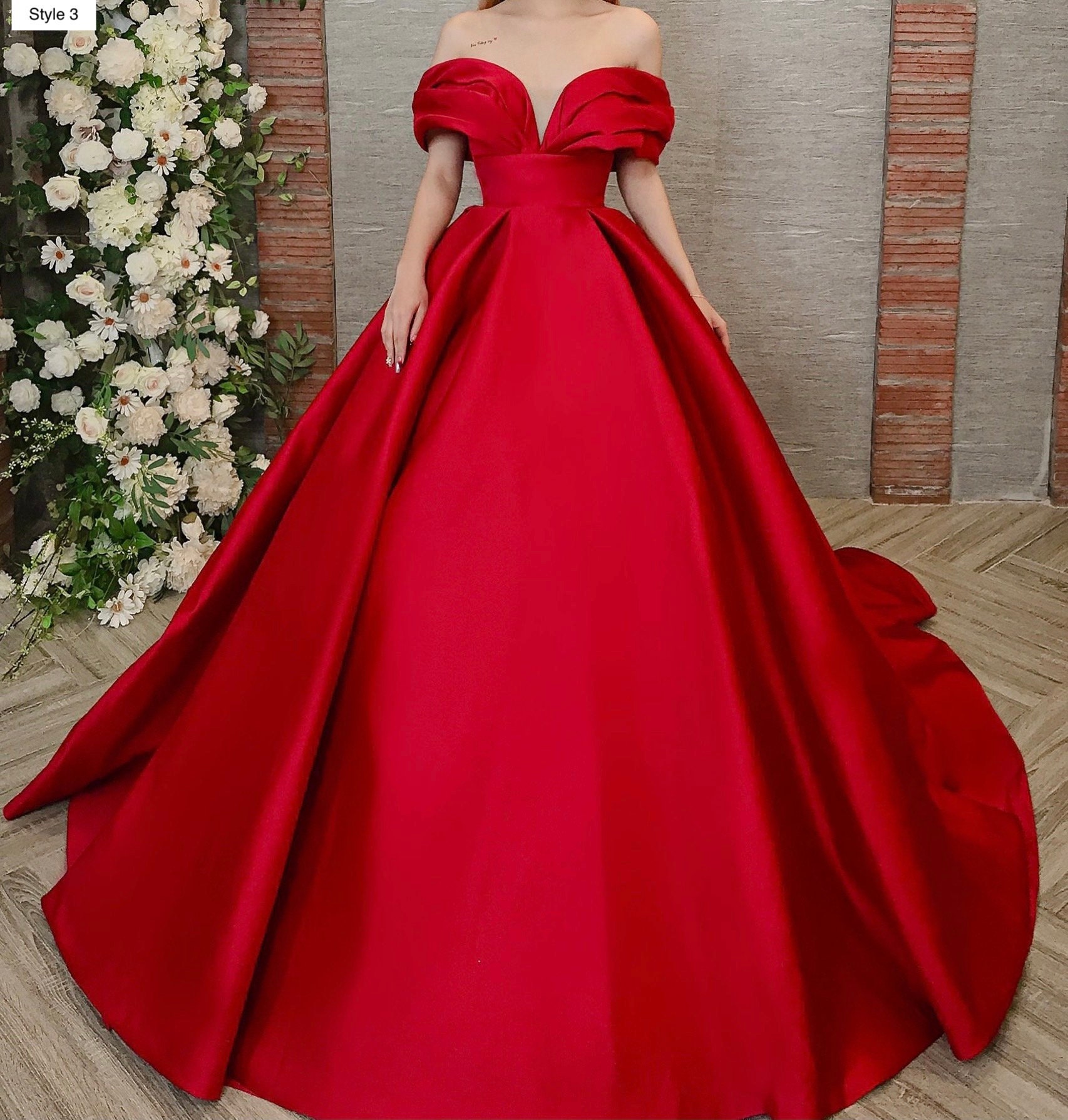 Cherry red wedding best sale dress