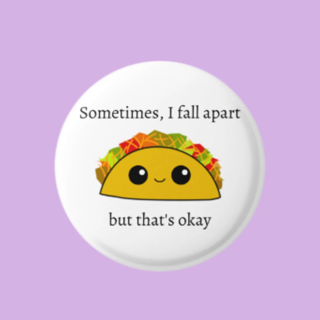 Taco Pinback Button, Funny Pin