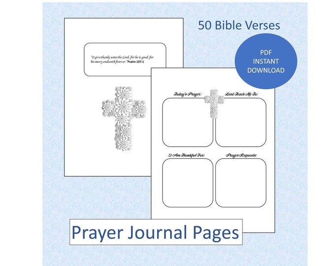 PDF Instant Download Bible Verses Journal Prayer Journal Print Bible Verse Printable Digital Download Bible Verse Prayer Spiritual Pages