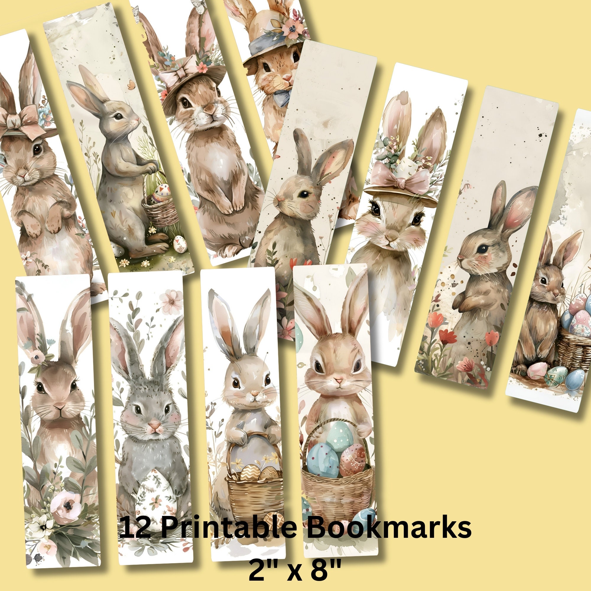 Boho Easter Bunny Bookmarks Set Cute Bunny Bookmarks Book Lovers Gifts ...