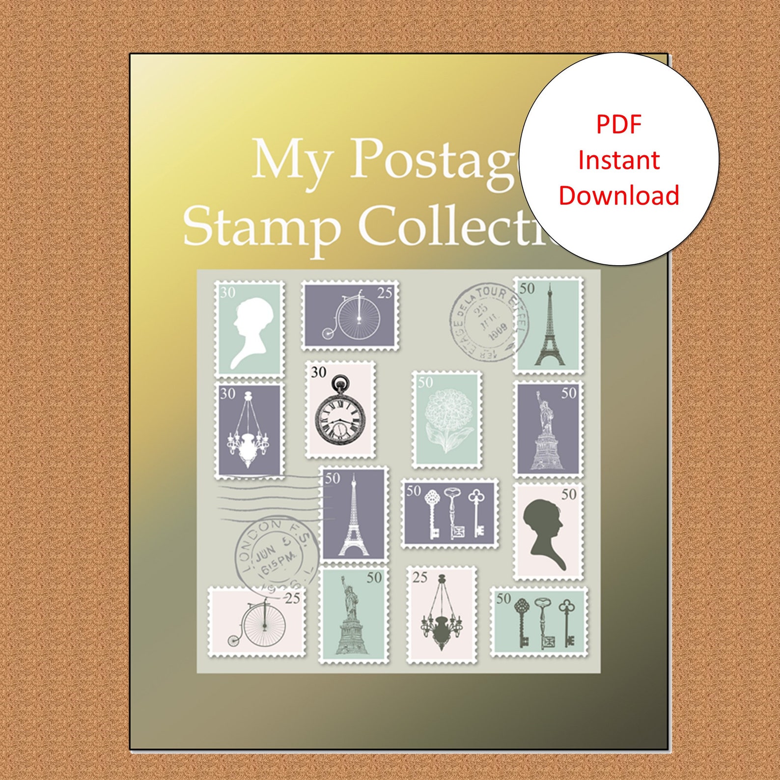 Postage Stamp Collection Album Pages Postage Stamp Pages PDF Etsy