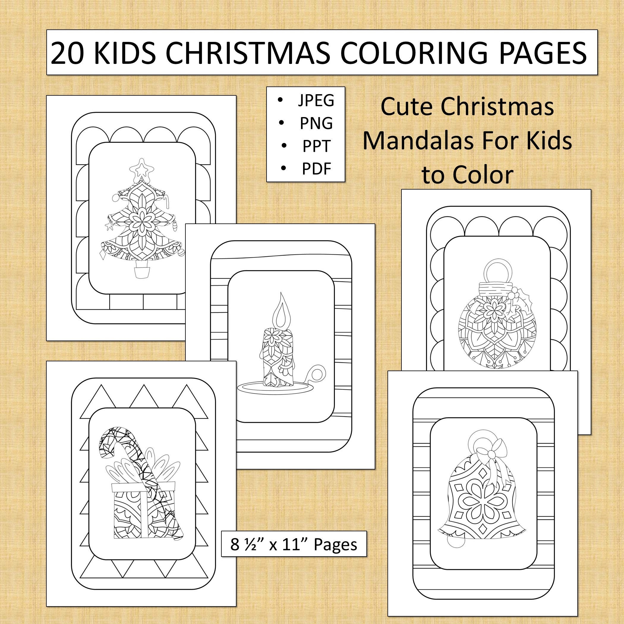 Download 20 Kids Christmas Mandala Coloring Pages (Set 1) For KDP ...