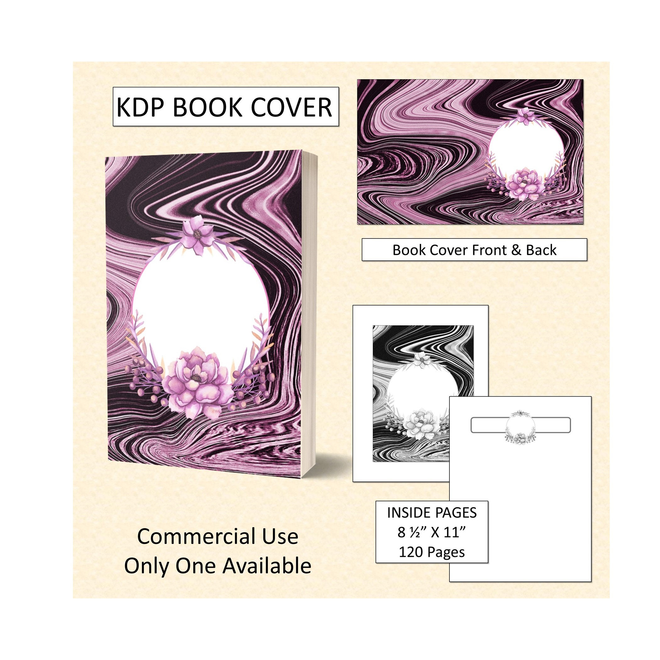 Floral KDP Book Cover Kindle Cover Template KDP Cover Premade Book