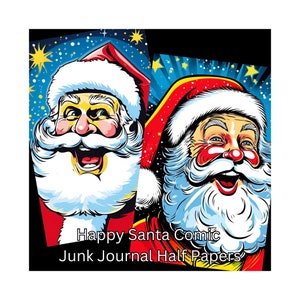 Santa Claus Junk Journal Half Papers Christmas Santa Junk Journal Paper Santa Scrapbooking Page A4 Collage Paper Holiday Santa Paper Kit