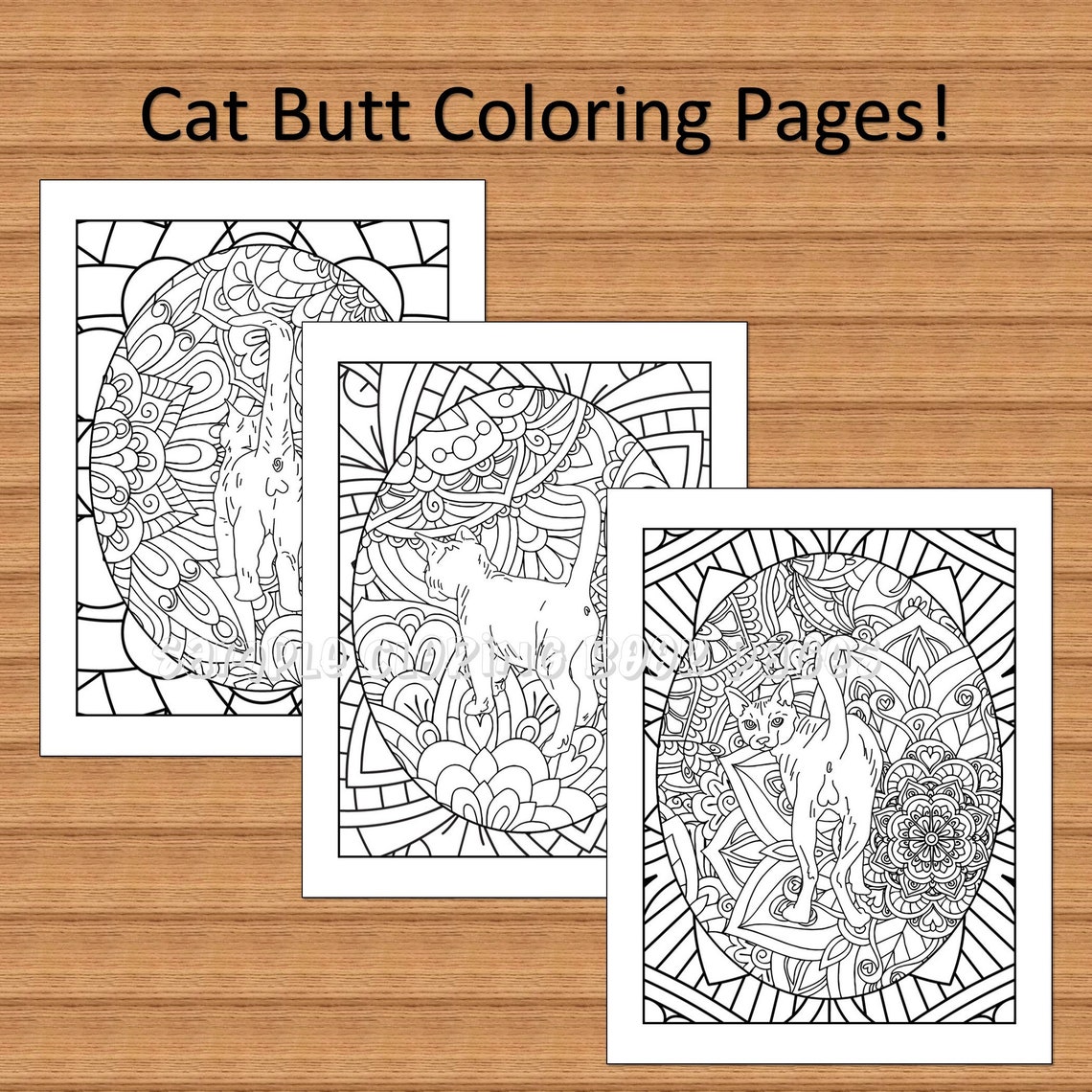 Cat Butt Coloring Pages Digital Download Coloring Pages - Etsy
