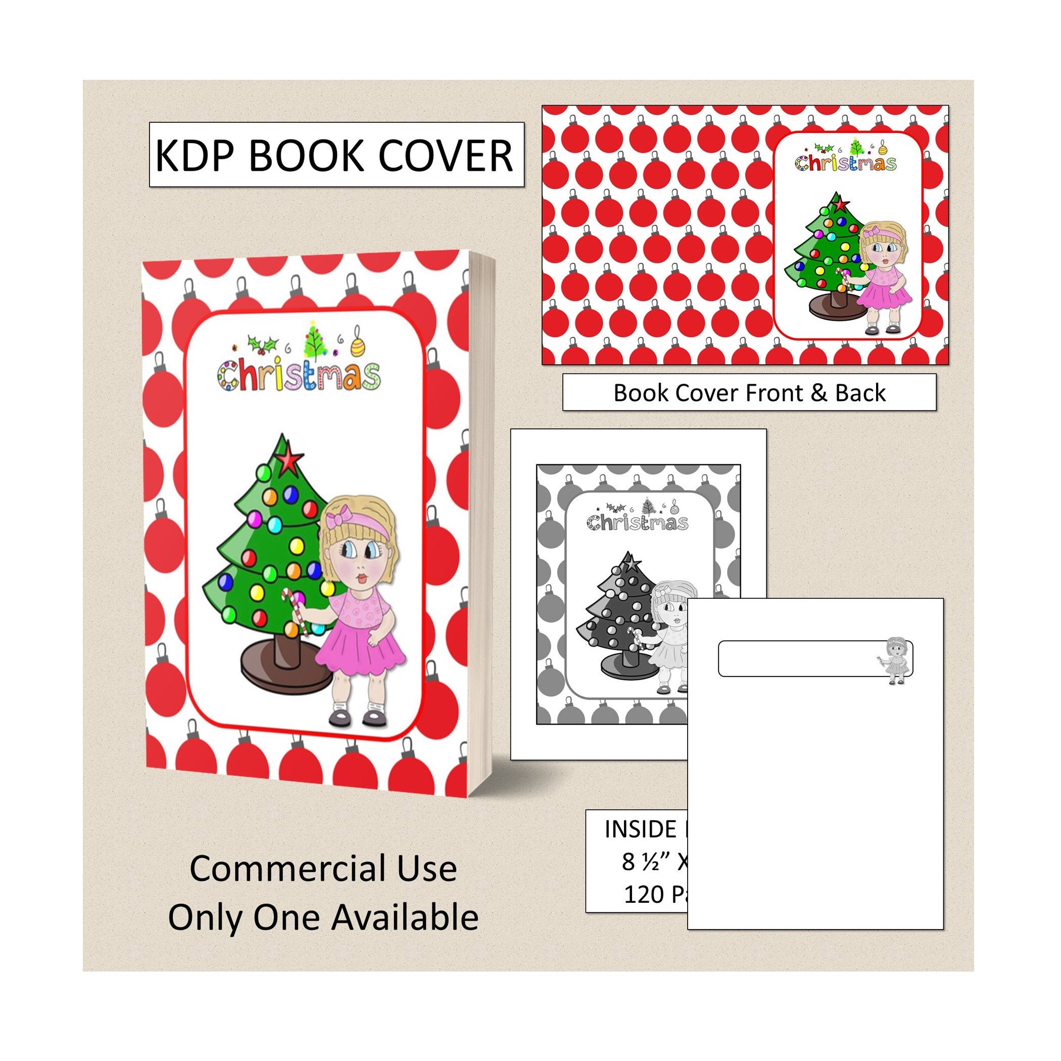 Download Cute Christmas KDP Book Cover Kindle Cover Template KDP ...