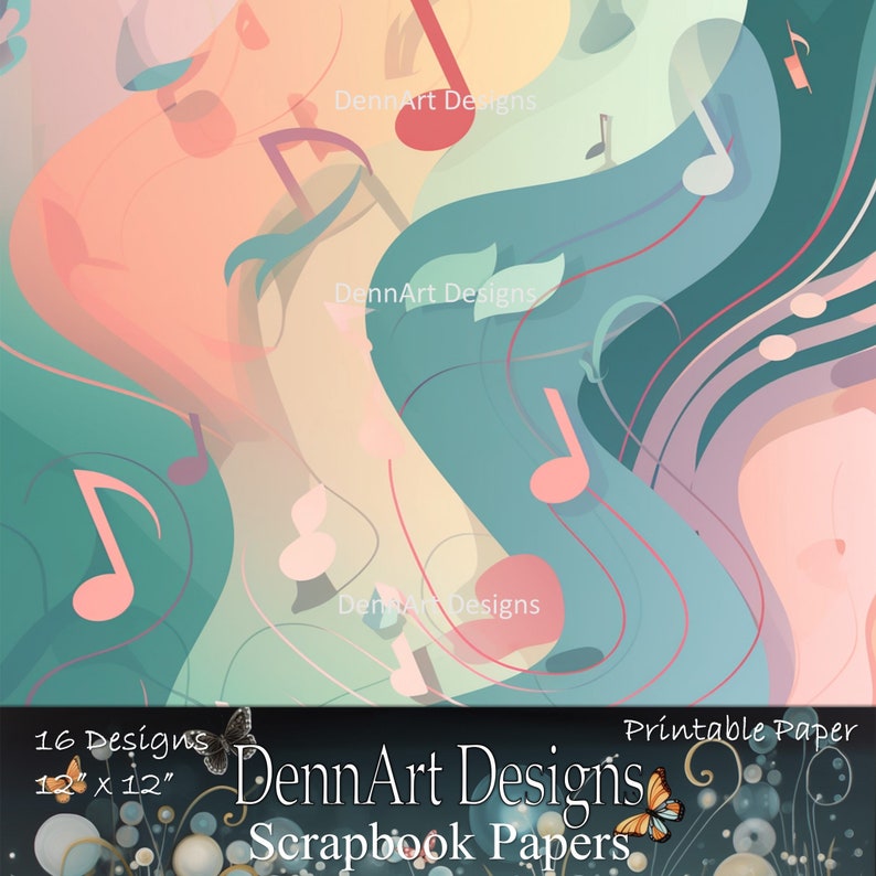 Music Scrapbook Paper Printable Paper Scrapbooking Sheets Junk Journal ...