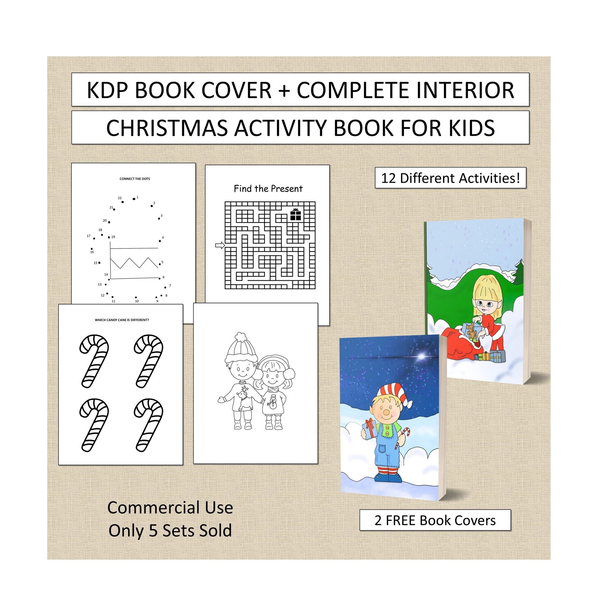 Download Complete Christmas Activity Book Cover Design Interior ...
