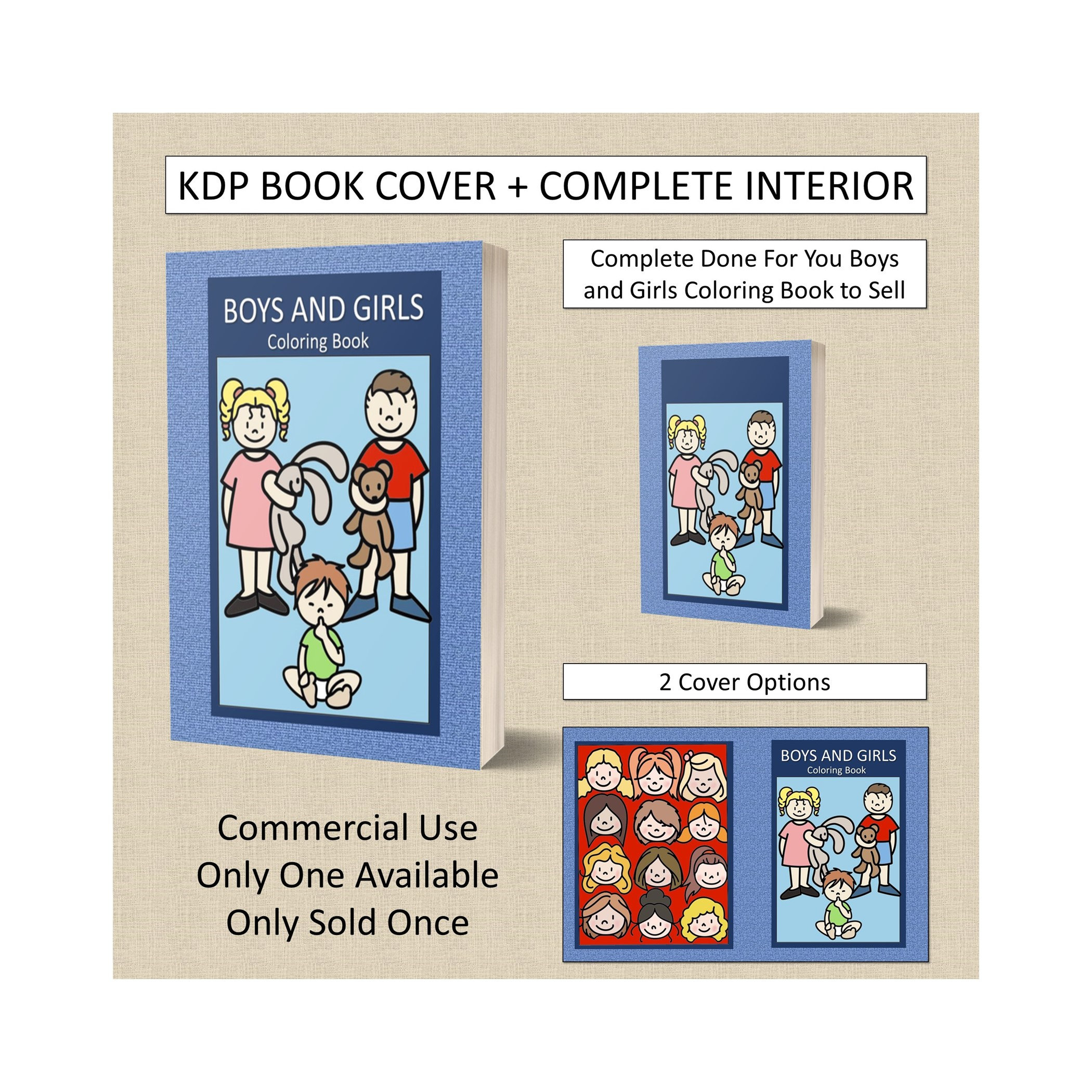 Download Boys And Girls Coloring Book Set Cover Interior Premade Book For Kdp Publishers Coloring Book Interior Kdp Bundle Commercial Use