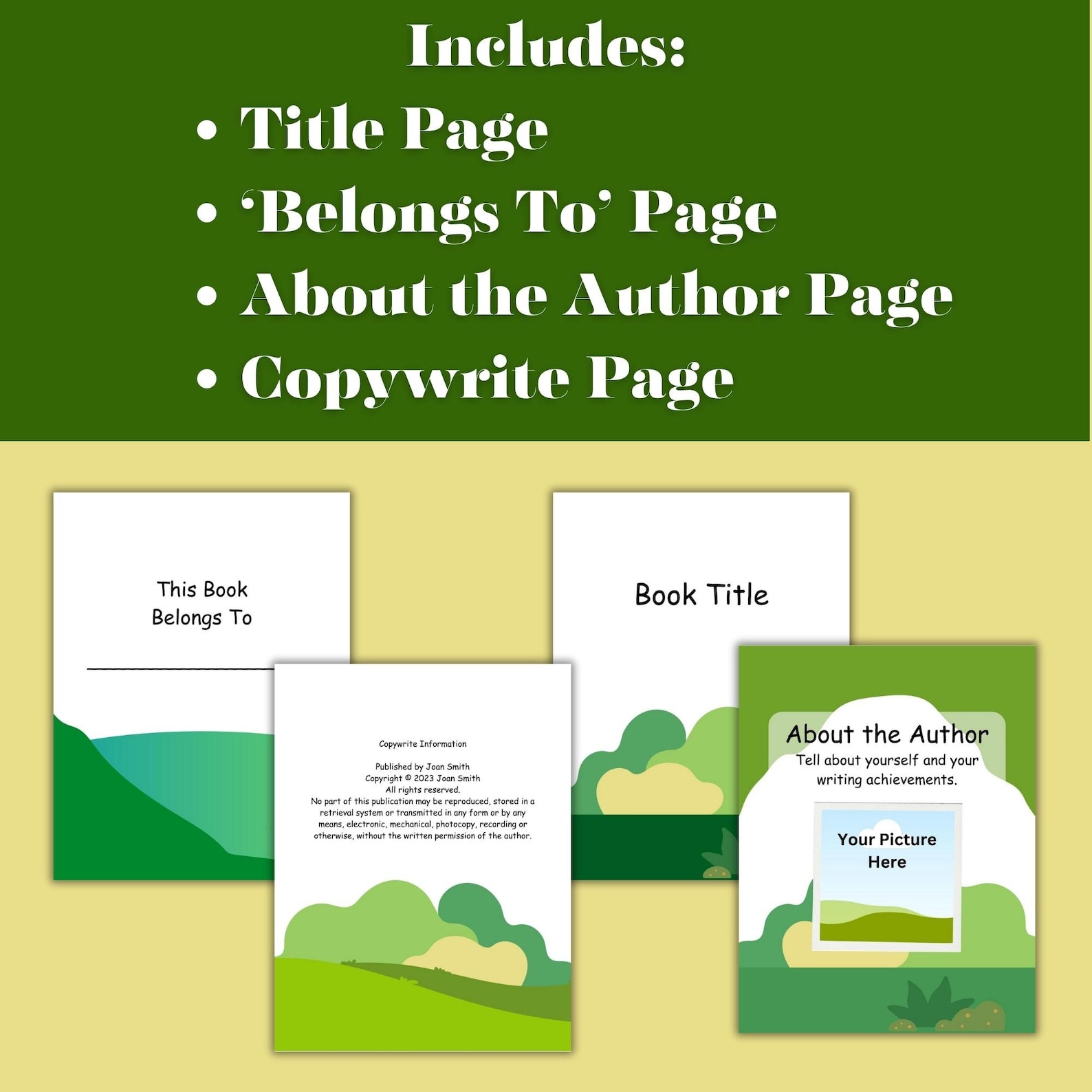 Picture Book Template _ 28+ Free Printable Children's Book Templates ...