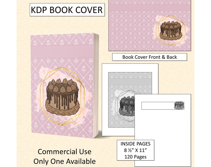 Chocolate Cake Cover Design KDP Book Cover Kindle Cover Template KDP Cover Premade Book Covers Amazon KDP Book Covers Digital Cover