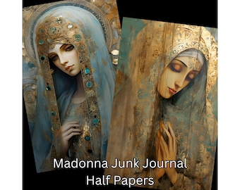 Holy Mary Junk Journal Half Paper Virgin Mary Printable Madonna Scrapbook Resource A5 Collage Paper Digital Collage Sheet Digital Journal