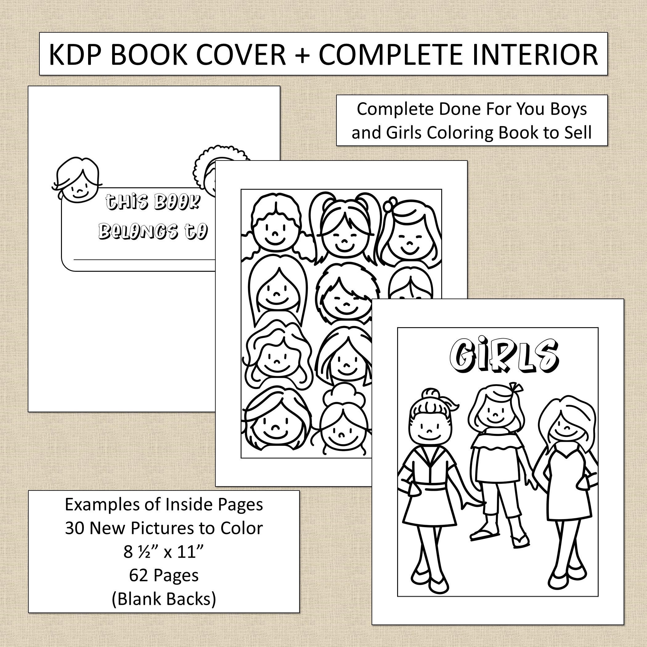 Download Boys And Girls Coloring Book Set Cover Interior Premade Book For Kdp Publishers Coloring Book Interior Kdp Bundle Commercial Use