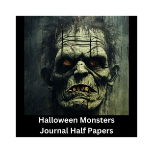 Halloween Junk Journal Printable Scary Monster Scrapbook Papier Scary Monster Karten Gruseliges Halloween Papier A5 Collage Papier Gothic Monster