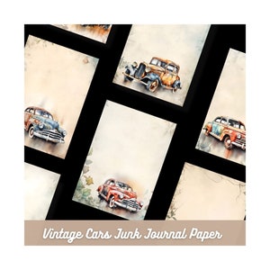 Cars Junk Journal Paper Vintage Cars Layout Automobile Scrapbooking Paper Junk Journal Page Layout Printable Cars Journal Paper Journal Kit