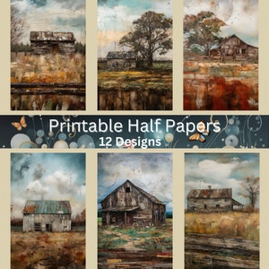 Rustic Farm Junk Journal Half Paper A5 Collage Paper A5 Junk Journal Paper Digital Half Paper Junk Journal Idea Collage Half Paper Printable