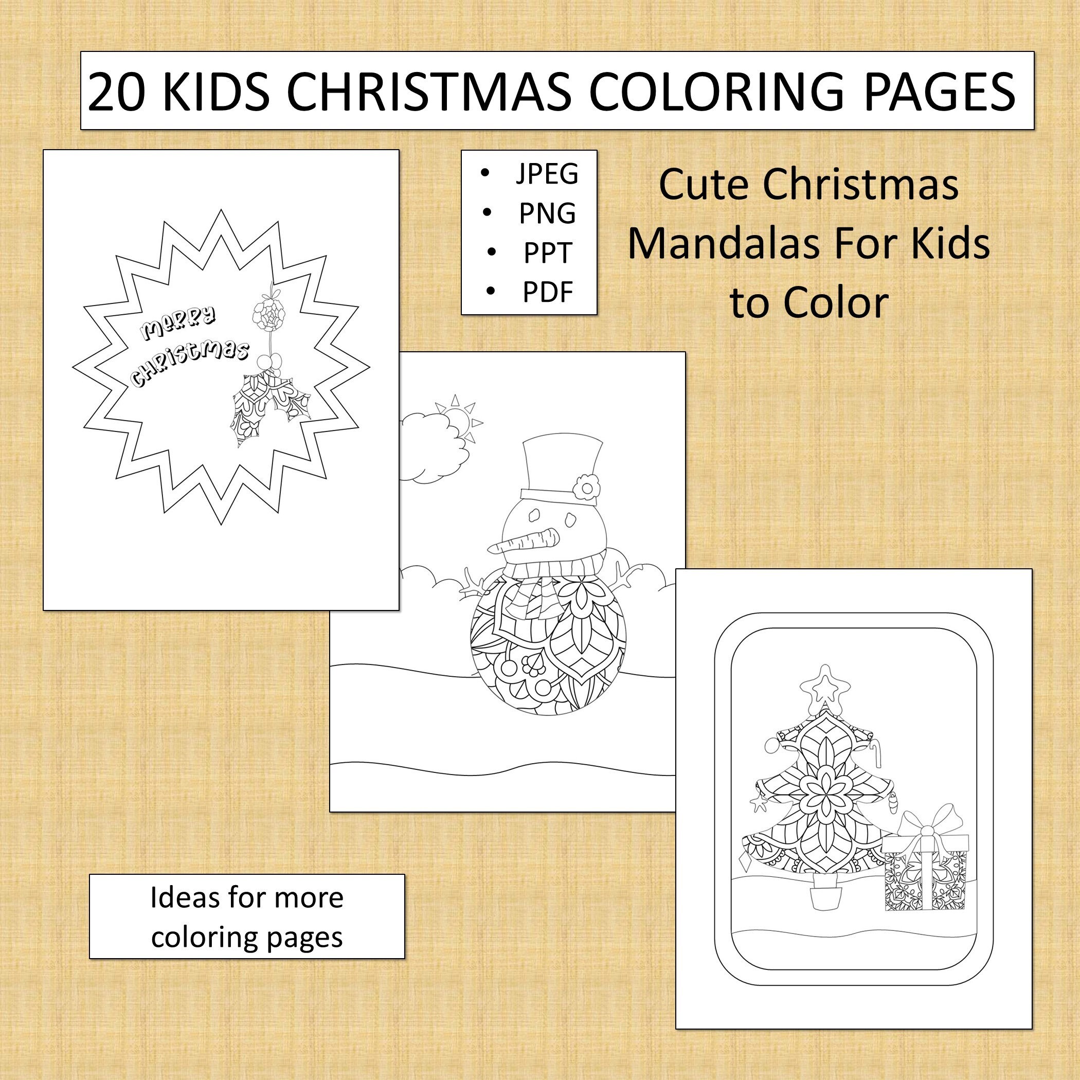 Download 20 Kids Christmas Mandala Coloring Pages (Set 1) For KDP ...