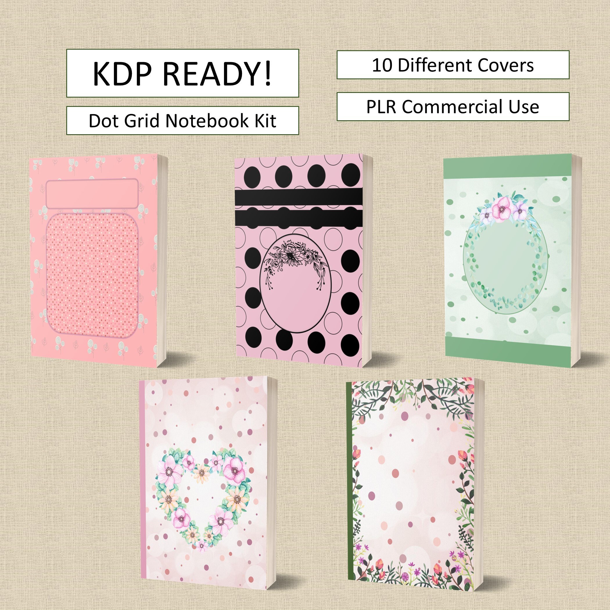 Download Complete KDP Kit For Dot Grid Notebook Templates With 10 ...