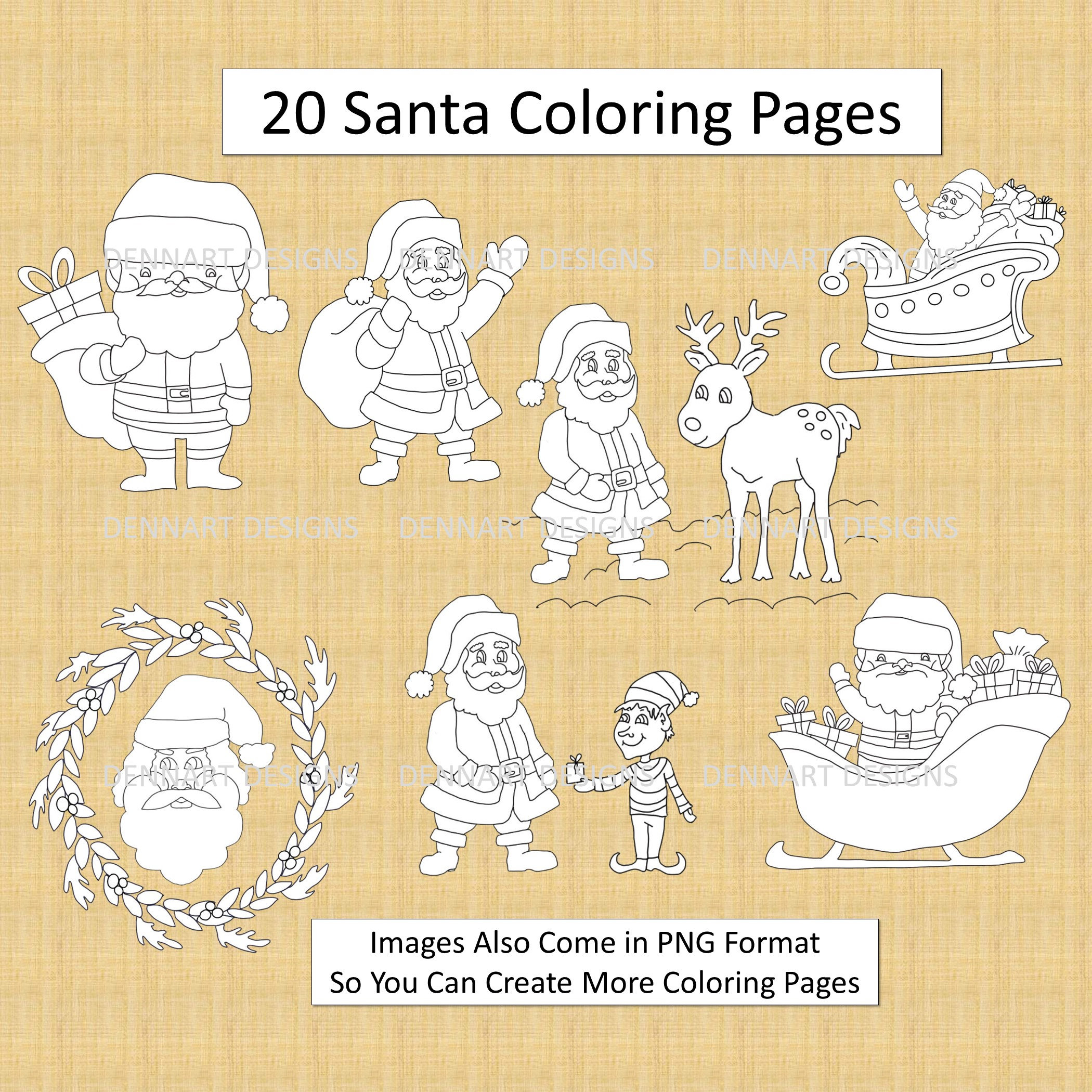 Download 20 Christmas Santa Claus Coloring Pages for KDP Publishers ...