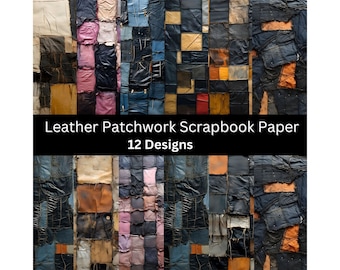 Patchwork Scrapbook Papier Strukturiert Leder Scrapbook Papier Textil Patchwork Papier Tattered Junk Journal Papier Printable Junk Journal Papier