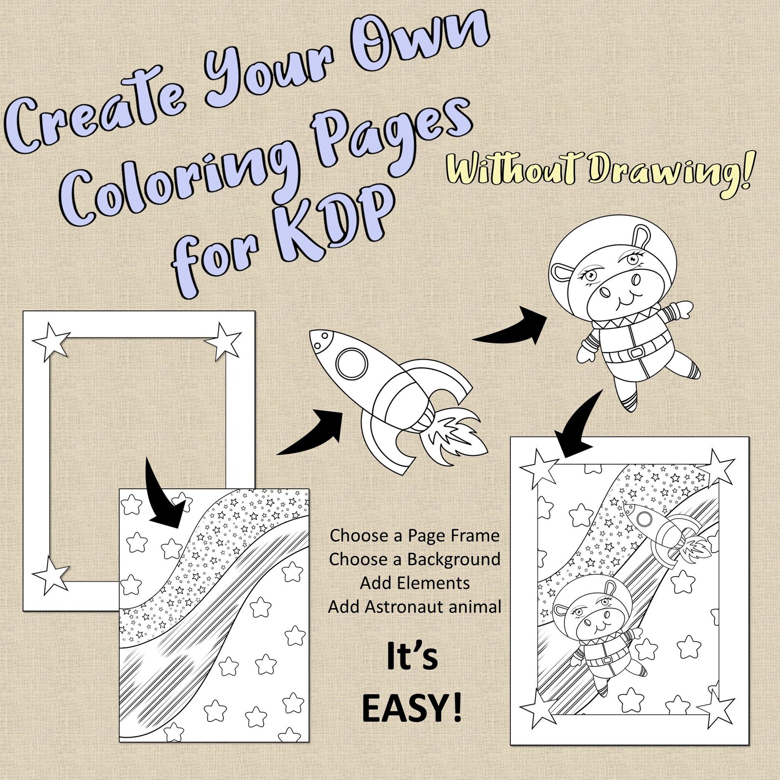 Astronaut Space Animals Coloring Page Creator Cute Animal - Etsy Finland