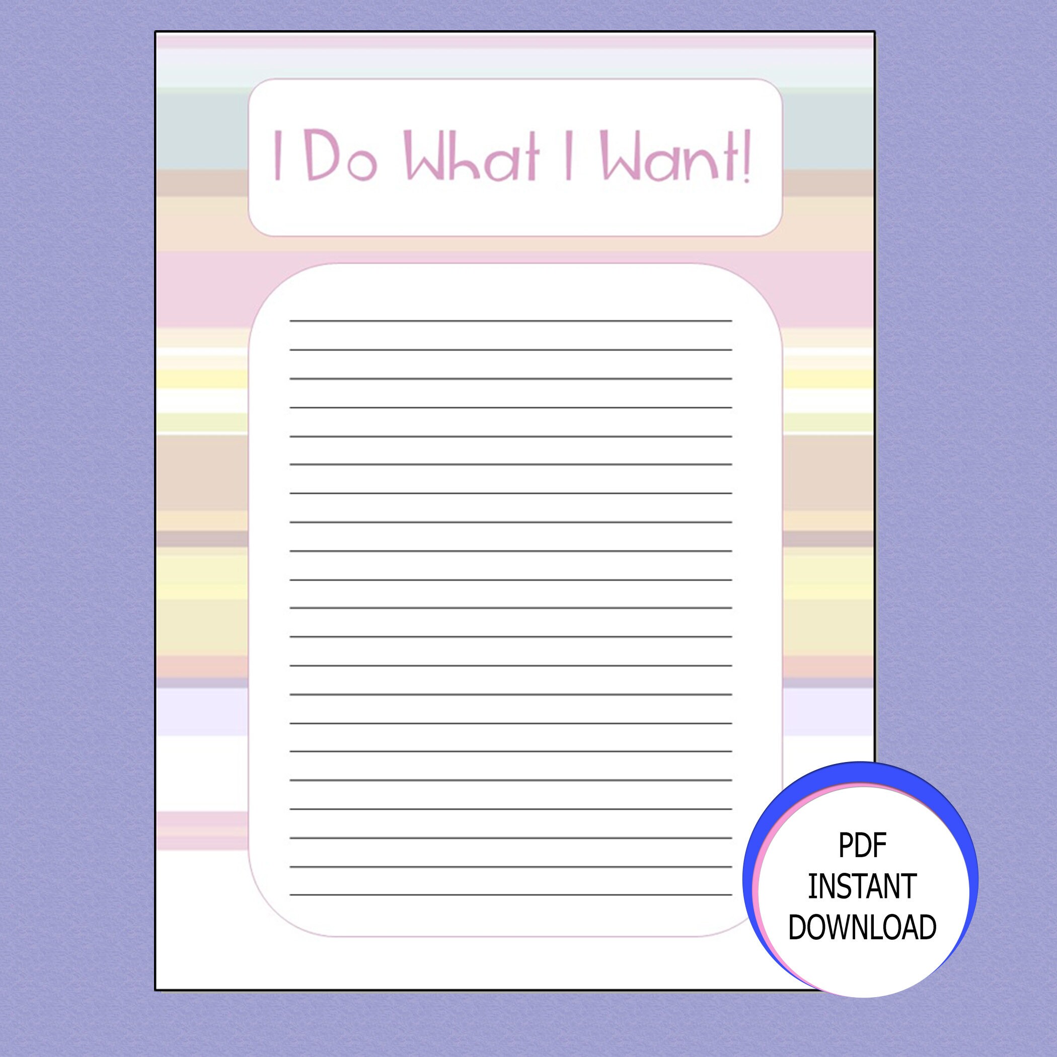 Funny Sassy PDF Download Writing Paper Blank Lined Sheet Etsy 日本