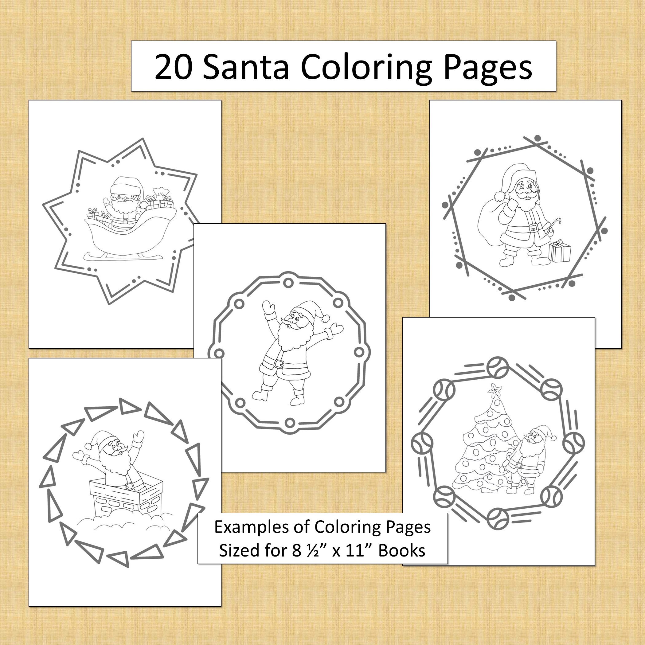 Download 20 Christmas Santa Claus Coloring Pages for KDP Publishers ...