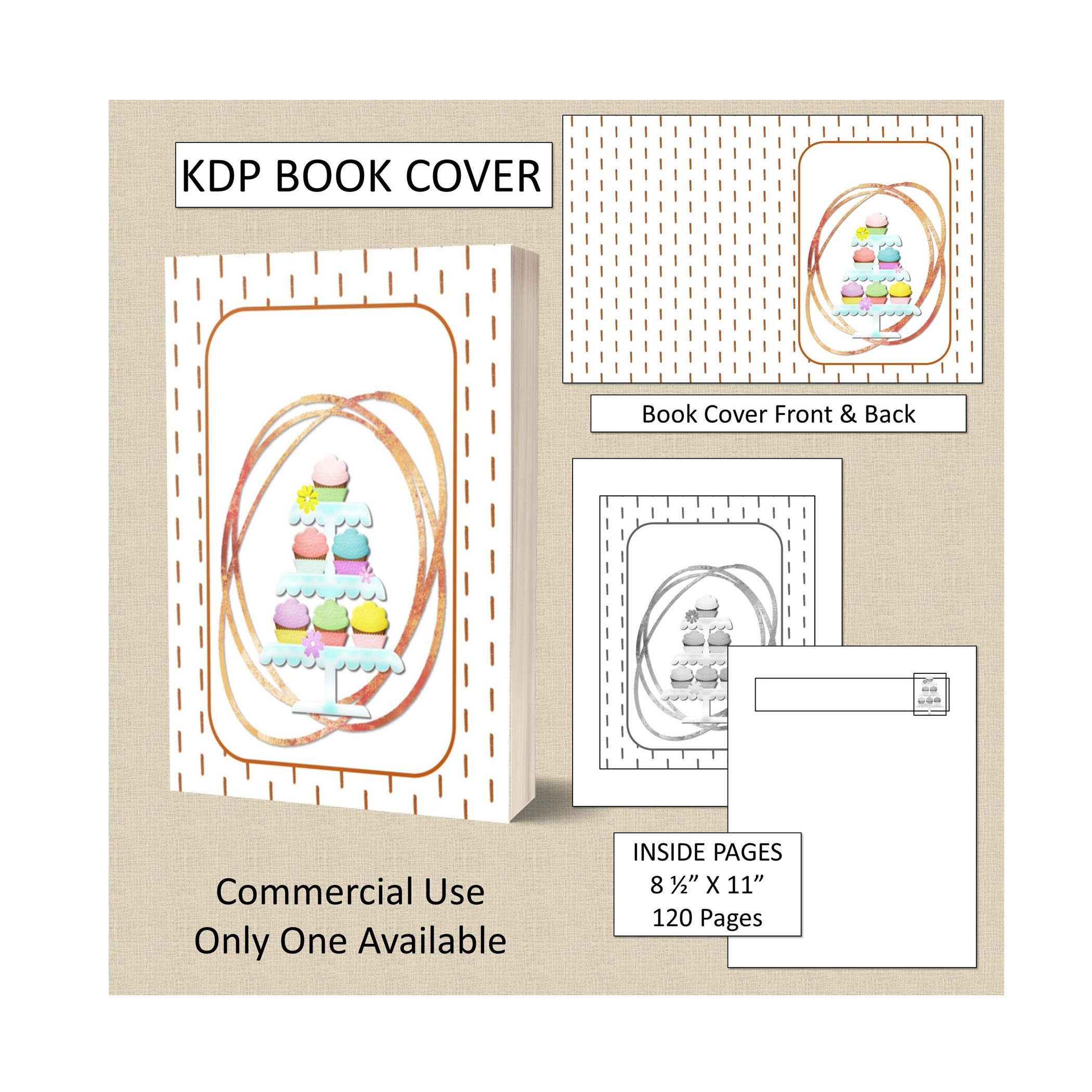Cupcake Baking Theme Cover Design Kdp Book Cover Kindle Cover - Etsy Uk