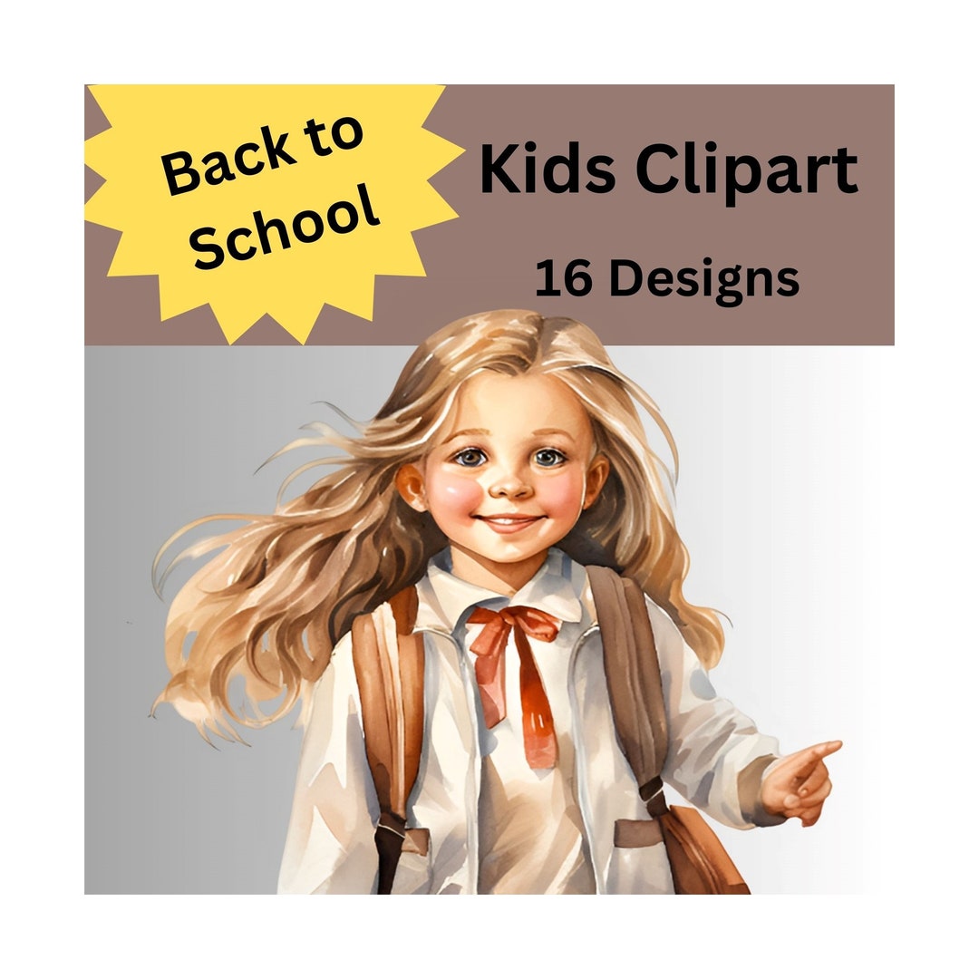 School Boy Girl Clipart PNG Back to School Kids Clipart Bundle School ...