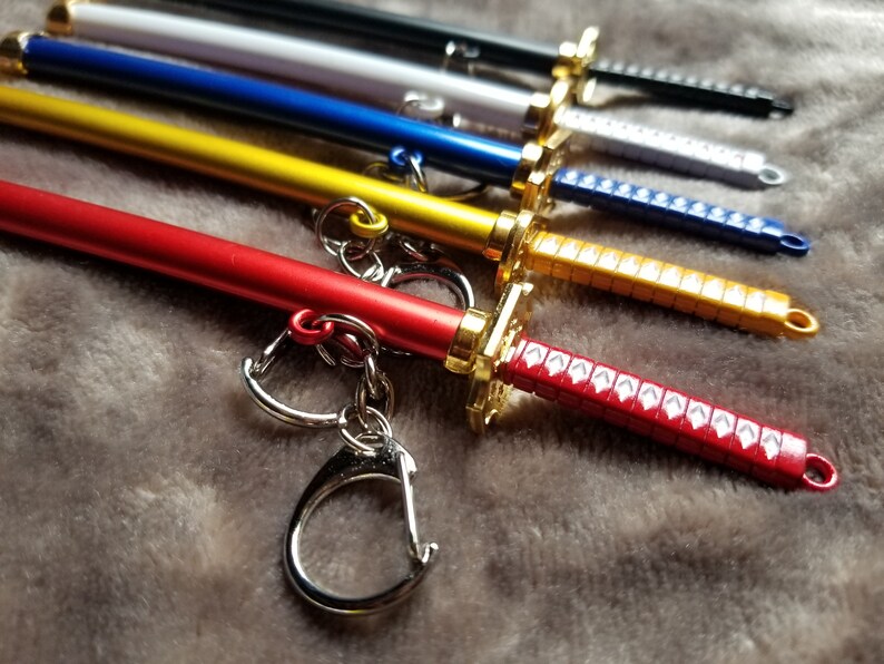 Keychain Various Colors Ninja Katana Swords Knives Replica Etsy