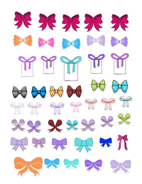 Paper Bow Sticker Calendars & Planners Bow sticker sheet Paper & Party Supplies Paper ...