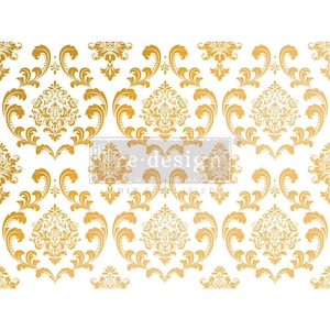 HOUSE OF DAMASK Kacha Furniture Transfers | Rub on Transfers for Furniture | Redesign with Prima | Gold Foil Furniture Decal | 18 x 24&quot;