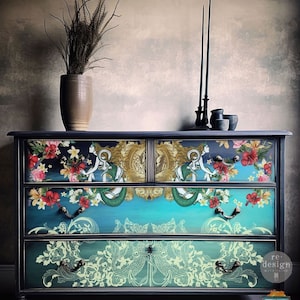 Rub on Transfers for Furniture MERMAID LACE | Redesign with Prima Decor Transfers | Cece Restyled Beach Coastal Decor