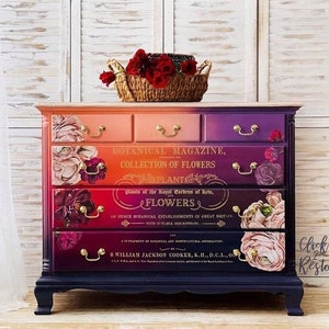 Cosmic Roses Rub on Furniture Transfers Redesign With Prima Furniture Decals  44 X 30 Inches 