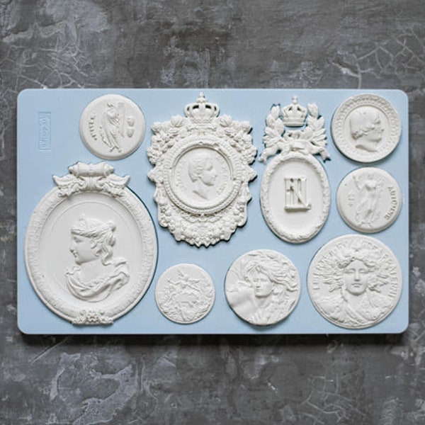 ANCIENT FINDINGS Silicone Mold, Redesign with Prima Molds, Polymer Clay Molds, Medallions Cameos