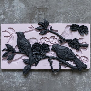 Silicone Molds BLOSSOMING SPRING | *Exclusive* Redesign with Prima | Food Safe Silicone Mold | Bird Mold | Resin Molds | Birds and Branches