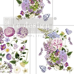 Rub on Transfers for Furniture WILD AMOROUS || Redesign with Prima Middy Transfers || 3 Sheets  || Flowers Spring